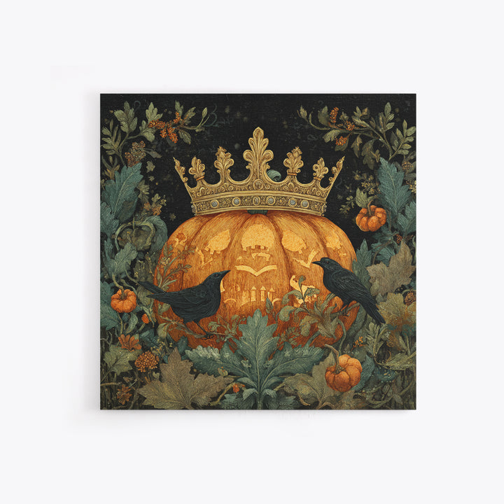 The Jack-O-Lantern Crown Jewels - Icon Portrait, Gothic Home Decor, Square Wall Art, Canvas Print, Halloween Home Decor, Gothic Wall Art