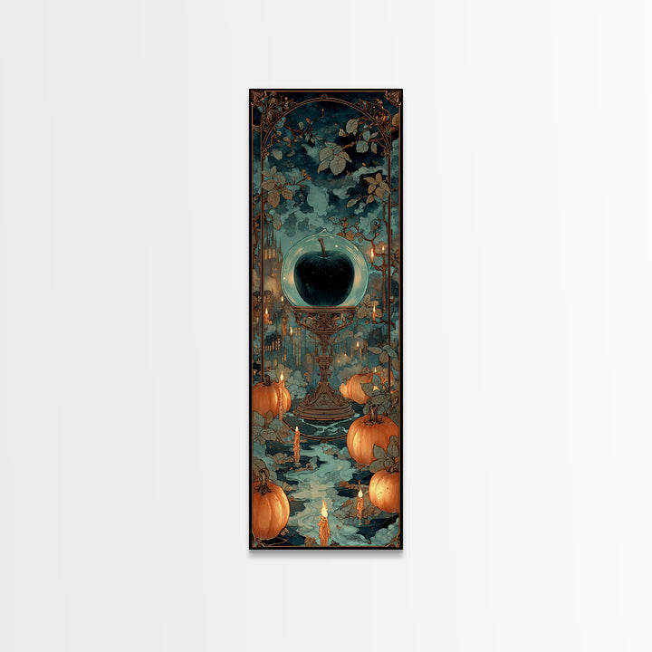 The Poison Apple Reliquary - Icon Portrait, Dark Fantasy Wall Art, Tall Narrow Wall Art, Canvas Print, Halloween Home Decor, Gothic Wall Art