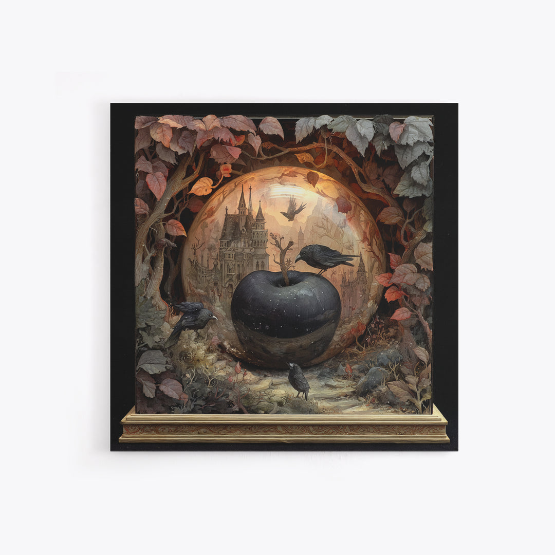The Poison Apple Reliquary - Environmental Panorama, Dark Fantasy Wall Art, Square Wall Art, Canvas Print, Halloween Home Decor