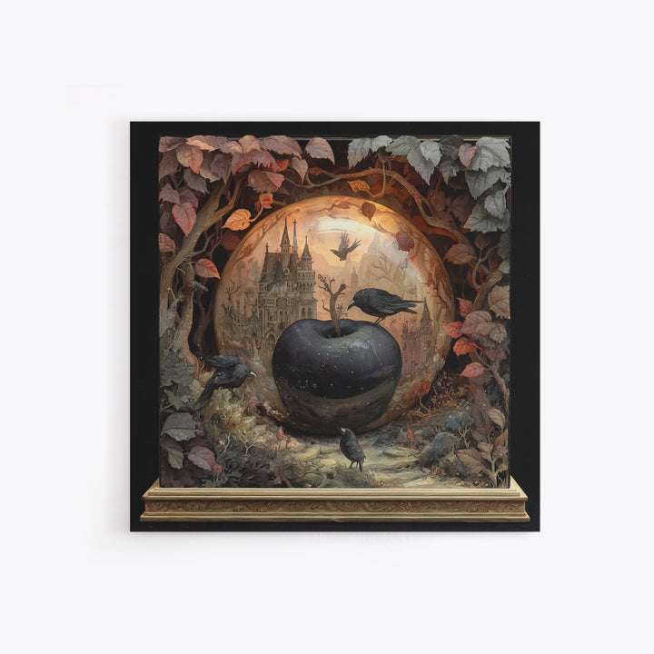 The Poison Apple Reliquary - Environmental Panorama, Dark Fantasy Wall Art, Square Wall Art, Canvas Print, Halloween Home Decor