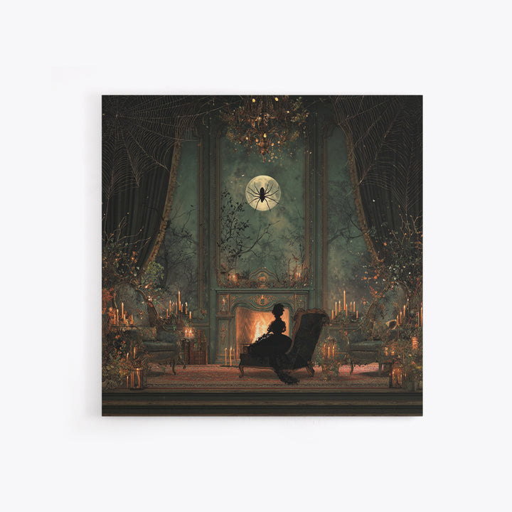 The Spider Queen Parlor - Icon Portrait, Spooky Wall Decor, Square Wall Art, Framed Canvas Print, Halloween Home Decor, Gothic Wall Art