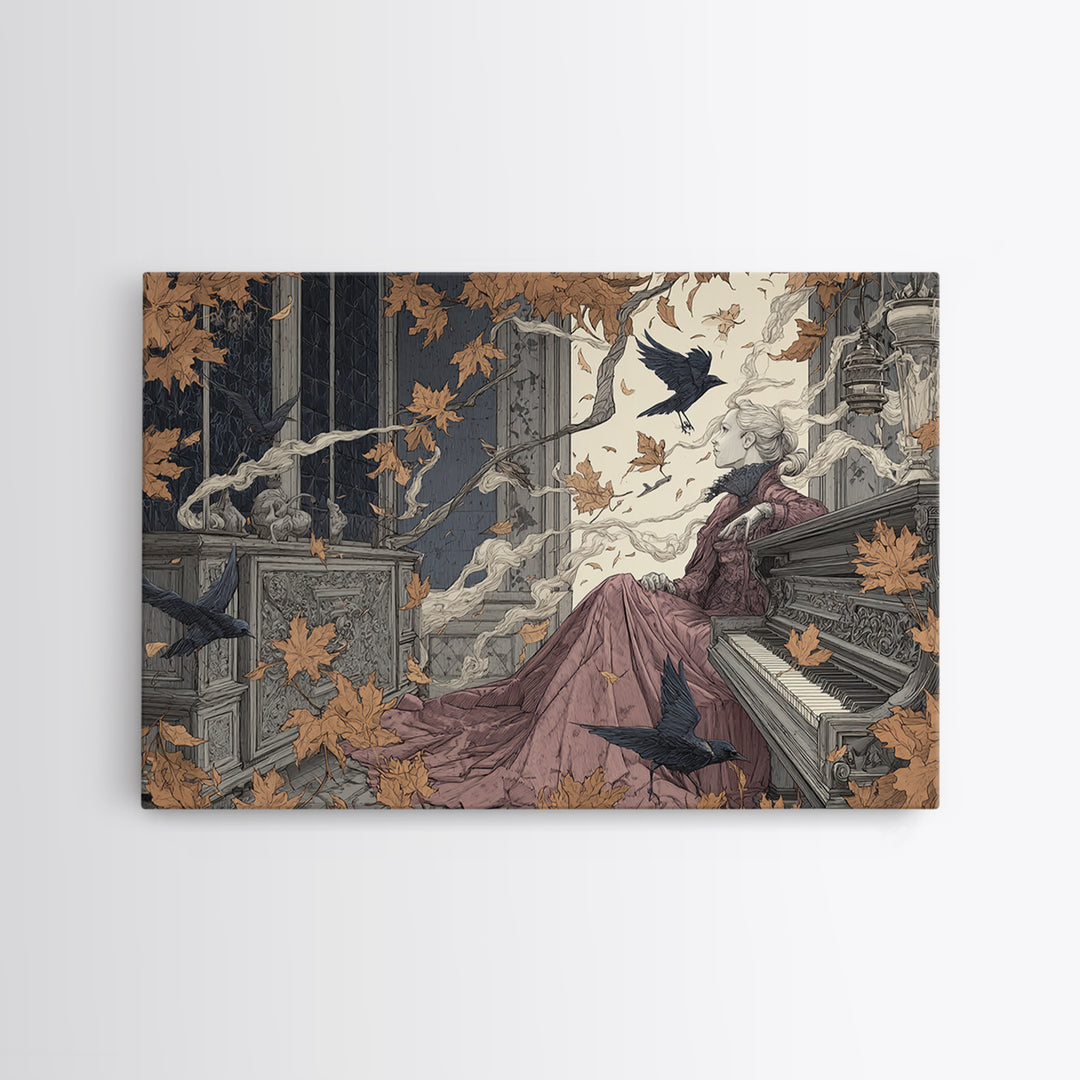 The Spider Queen Parlor - Procession Scene, Dark Fantasy Wall Art, Landscape Wall Art, Canvas Print, Halloween Home Decor, Gothic Wall Art