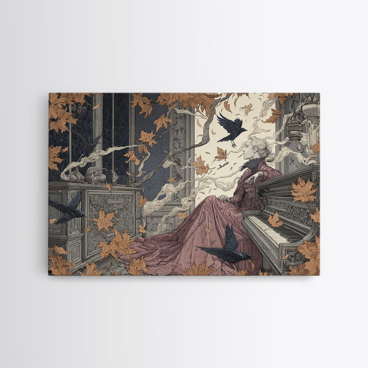 The Spider Queen Parlor - Procession Scene, Dark Fantasy Wall Art, Landscape Wall Art, Canvas Print, Halloween Home Decor, Gothic Wall Art