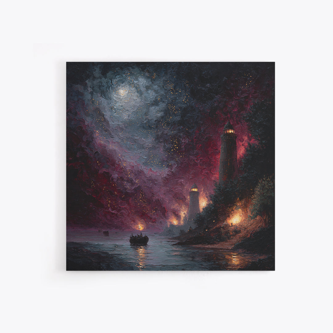 The Lantern-Bearer Of R’Lyeh, Occult Wall Decor, Square Wall Art, Framed Canvas Print, Halloween Home Decor, Gothic Wall Art