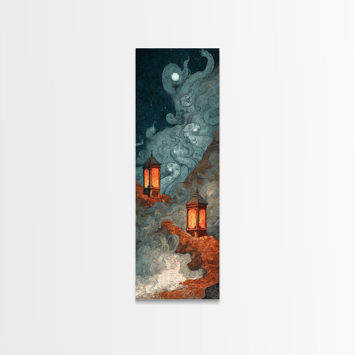 The Lantern-Bearer Of R’Lyeh, Macabre Halloween Art, Tall Narrow Wall Art, Canvas Print, Halloween Home Decor, Gothic Wall Art