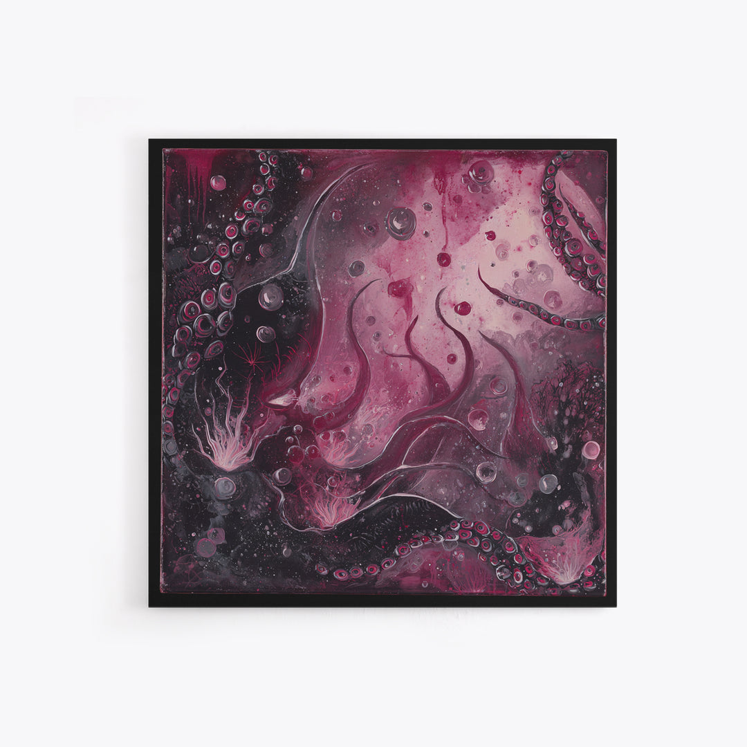 The Bride Of The Abyssal Moon, Gothic Home Decor, Square Wall Art, Framed Canvas Print, Halloween Home Decor, Gothic Wall Art