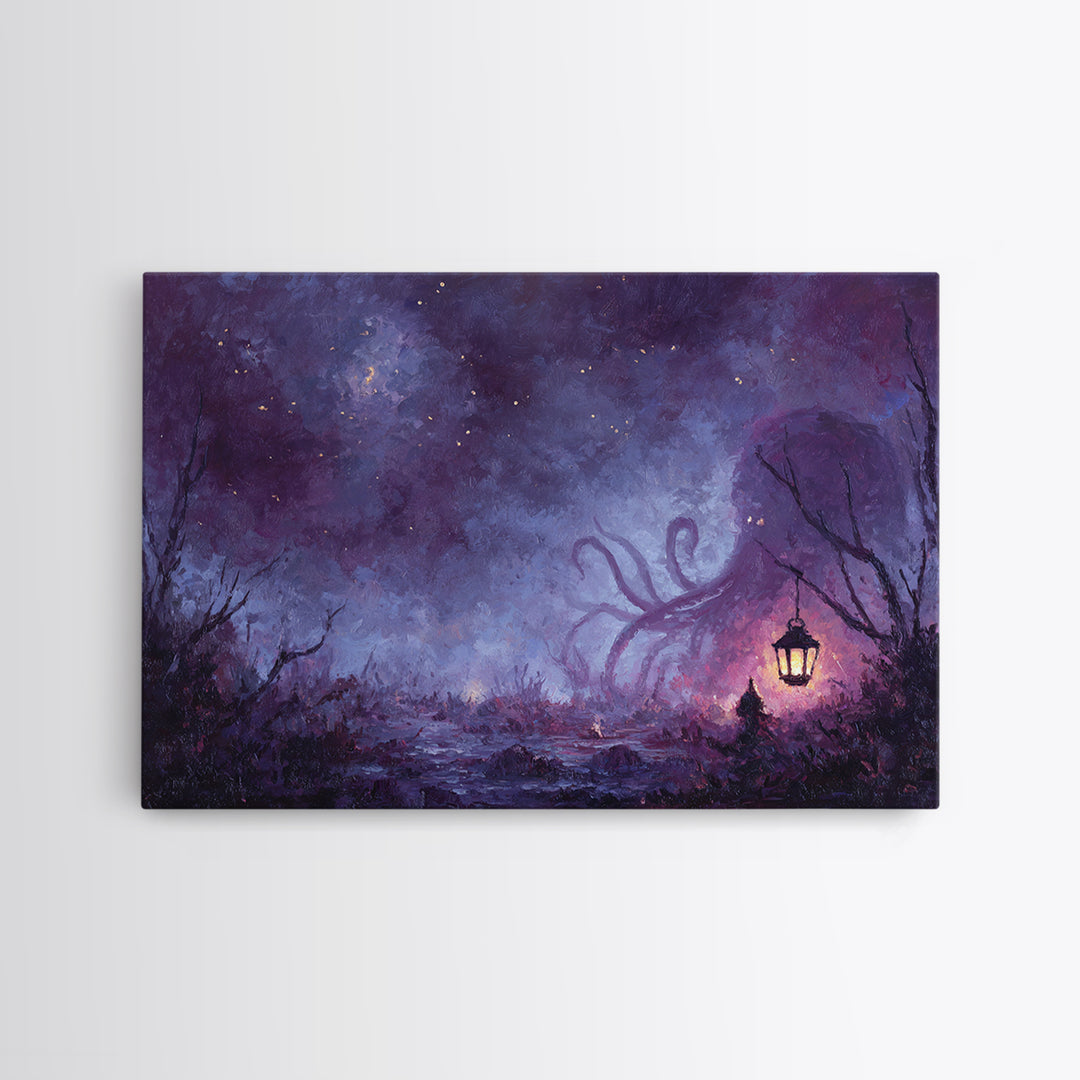 The Watcher In The Coral Throne, Dark Fantasy Wall Art, Landscape Wall Art, Canvas Print, Halloween Home Decor, Gothic Wall Art
