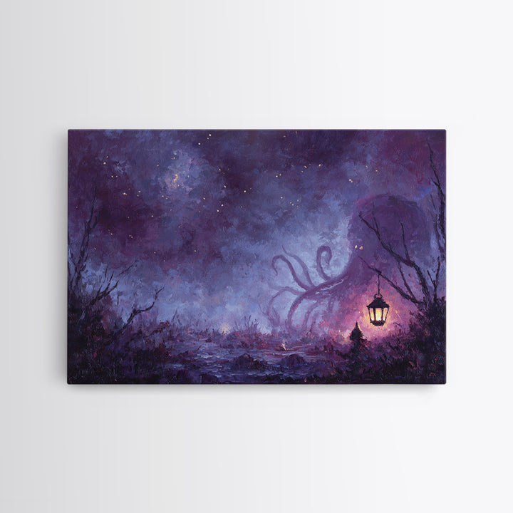 The Watcher In The Coral Throne, Dark Fantasy Wall Art, Landscape Wall Art, Canvas Print, Halloween Home Decor, Gothic Wall Art