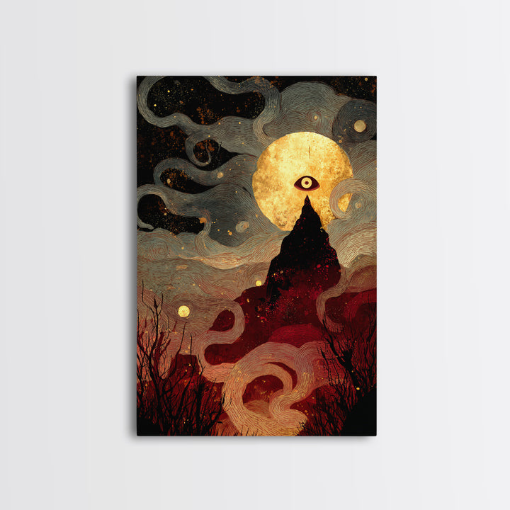 The Astronomer Of The Hollow Sky, Halloween Wall Art, Vertical Wall Art, Canvas Print, Halloween Home Decor, Gothic Wall Art