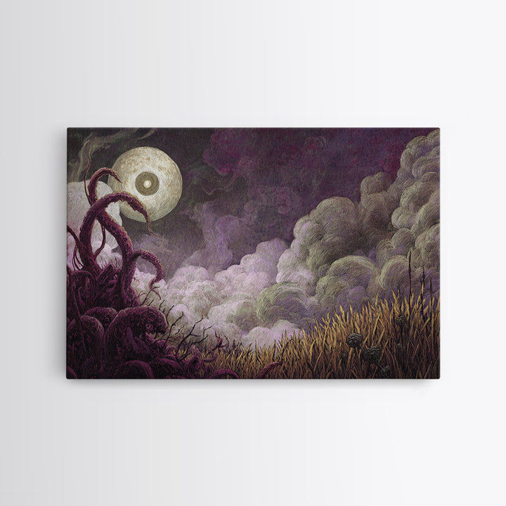 The Harvest Of The Eldritch Field, Macabre Halloween Art, Landscape Wall Art, Canvas Print, Halloween Home Decor, Gothic Wall Art