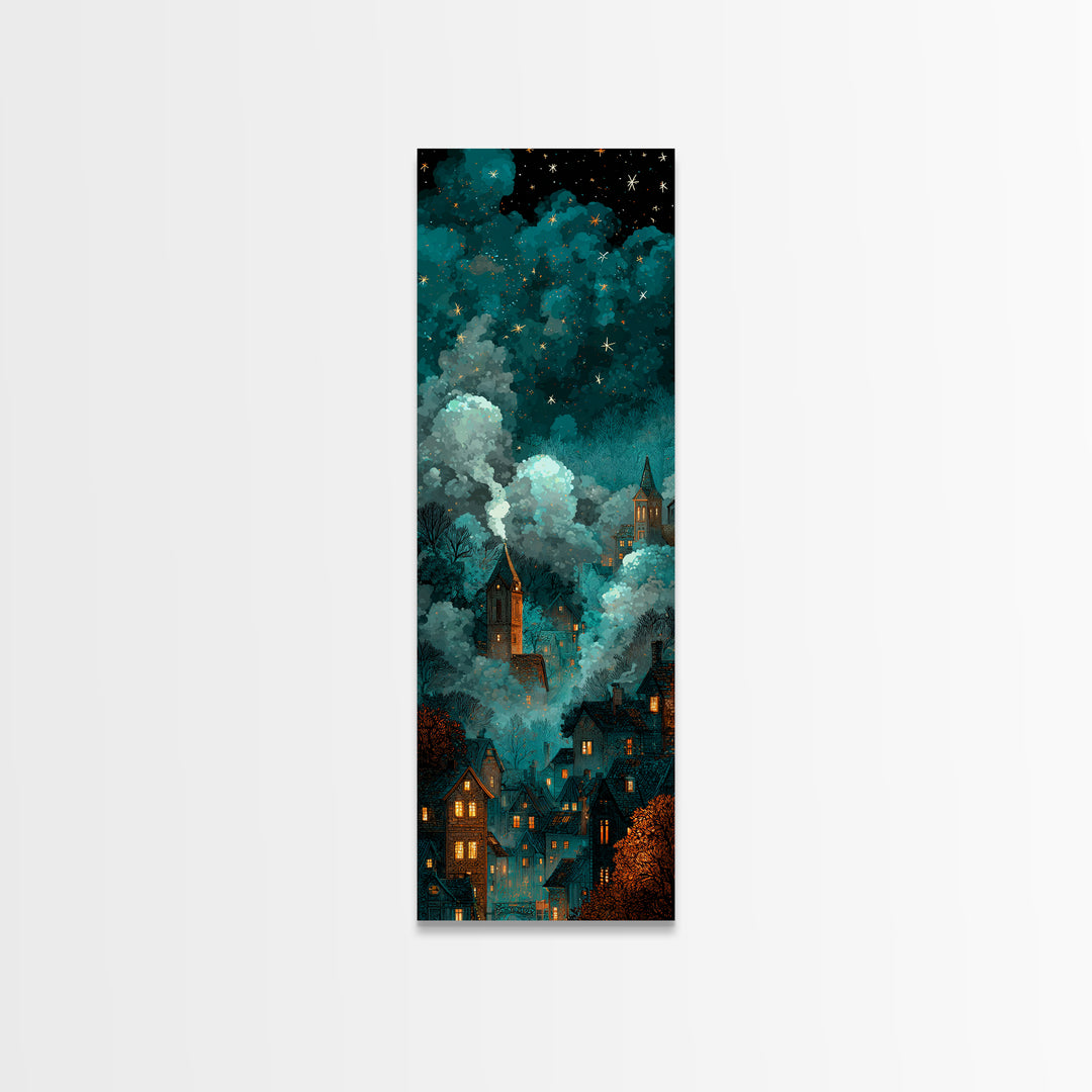 The Child Who Caught A Moon-Spawn, Eldritch Wall Art, Tall Narrow Wall Art, Canvas Print, Halloween Home Decor, Gothic Wall Art