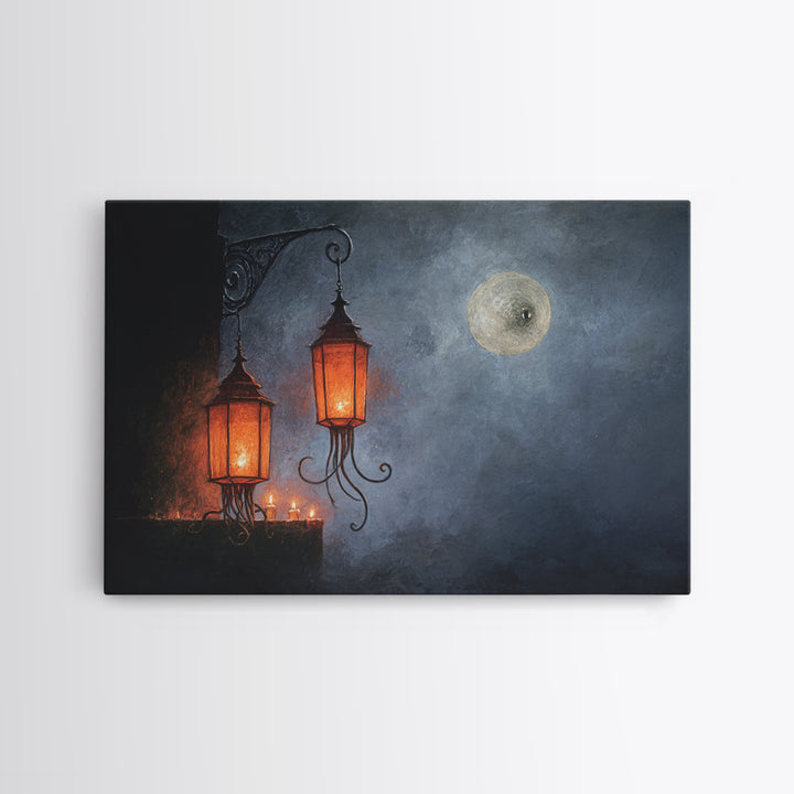 The Lantern Market Beyond The Veil, Occult Wall Decor, Landscape Wall Art, Canvas Print, Halloween Home Decor, Gothic Wall Art