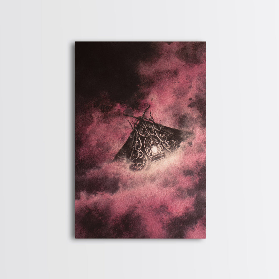 The Moth Prophet Of Kadath, Lovecraftian Wall Art, Vertical Wall Art, Canvas Print, Halloween Home Decor, Gothic Wall Art, Dark Fantasy Art