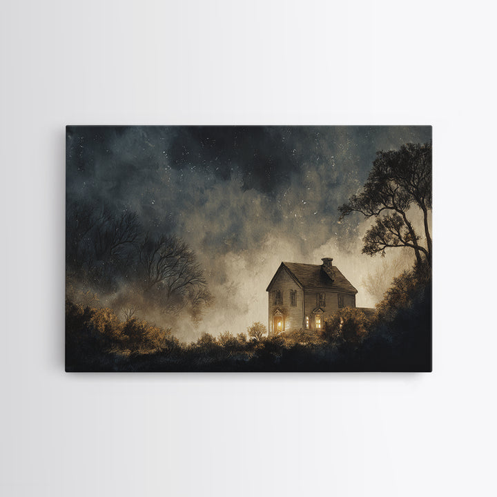 The Thirteenth Door Of Arkham House, Eldritch Wall Art, Landscape Wall Art, Canvas Print, Halloween Home Decor, Gothic Wall Art