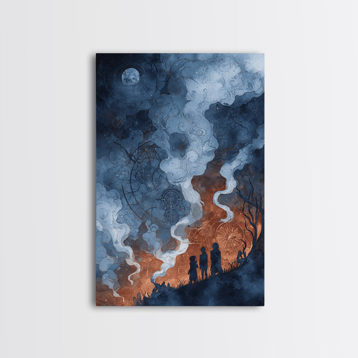 The Children Of The Star Orchard, Eldritch Wall Art, Vertical Wall Art, Framed Canvas Print, Halloween Home Decor, Gothic Wall Art