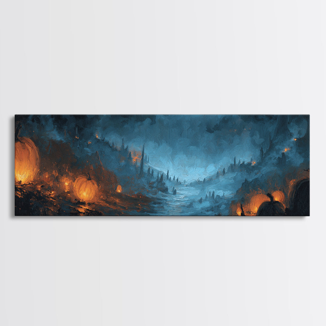 The Frost Beyond Carcosa, Halloween Wall Art, Extra Wide Wall Art, Framed Canvas Print, Halloween Home Decor, Gothic Wall Art