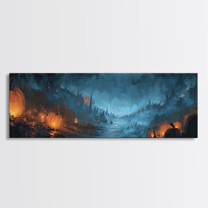 The Frost Beyond Carcosa, Halloween Wall Art, Extra Wide Wall Art, Framed Canvas Print, Halloween Home Decor, Gothic Wall Art