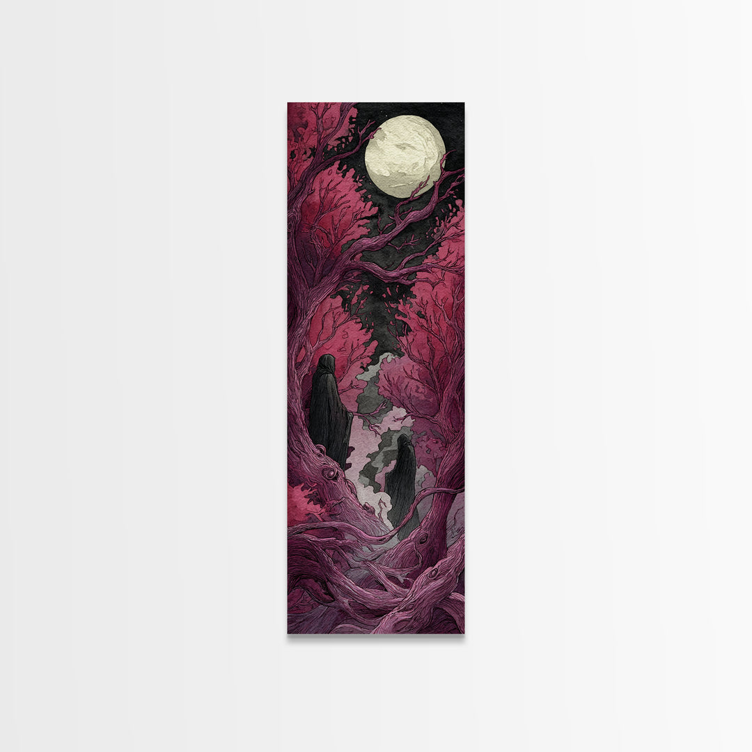 The Mask Of The Crawling God, Macabre Halloween Art, Tall Narrow Wall Art, Canvas Print, Halloween Home Decor, Gothic Wall Art