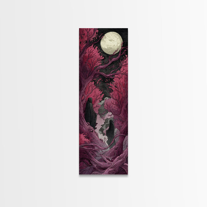The Mask Of The Crawling God, Macabre Halloween Art, Tall Narrow Wall Art, Canvas Print, Halloween Home Decor, Gothic Wall Art