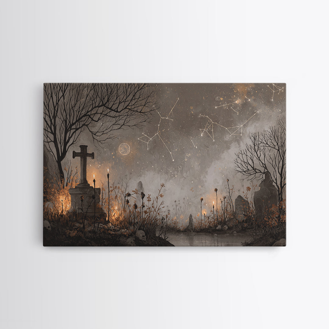 The Archivist Of Dreaming Bones, Halloween Wall Art, Landscape Wall Art, Canvas Print, Halloween Home Decor, Gothic Wall Art