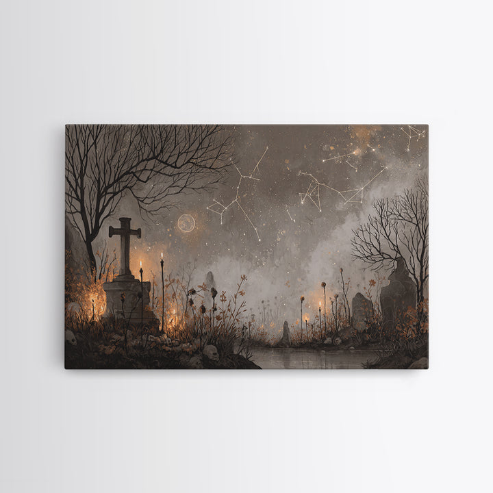 The Archivist Of Dreaming Bones, Halloween Wall Art, Landscape Wall Art, Canvas Print, Halloween Home Decor, Gothic Wall Art