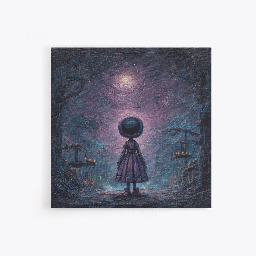 The Doll From Beyond The Void, Macabre Halloween Art, Square Wall Art, Canvas Print, Halloween Home Decor, Gothic Wall Art, Dark Fantasy Art