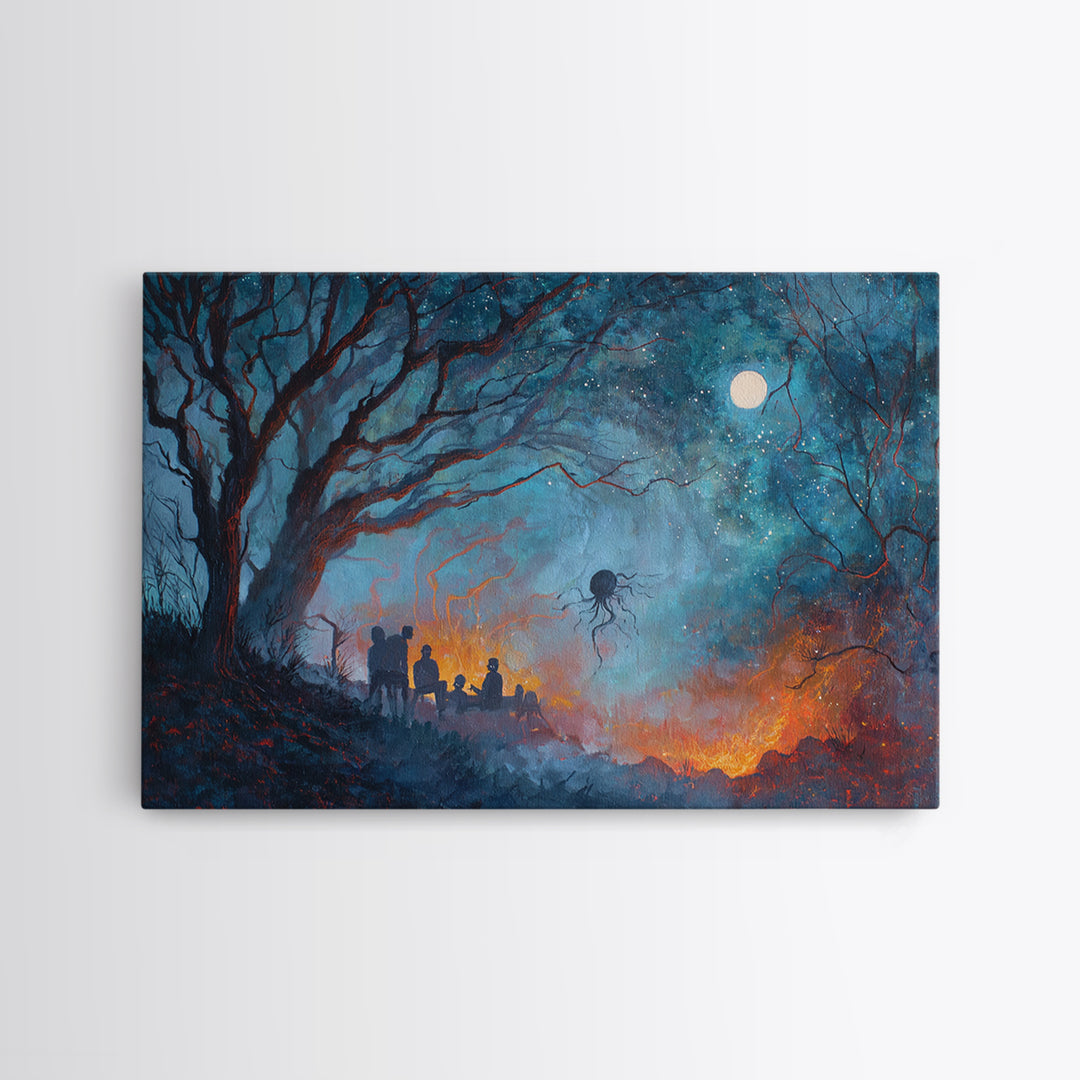 The Festival Of The Little Old Ones, Macabre Halloween Art, Landscape Wall Art, Canvas Print, Halloween Home Decor, Gothic Wall Art