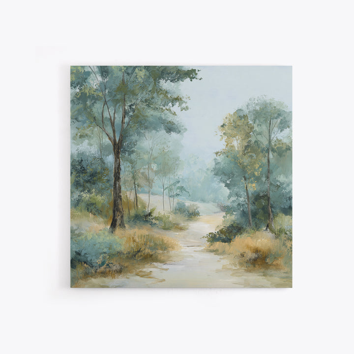 Misty Forest Path Canvas Print, Waiting Room Art, Gallery Wall Art, Waiting Room Decor, Fine Art, Calm, Photography Print, WRA-1x1-35