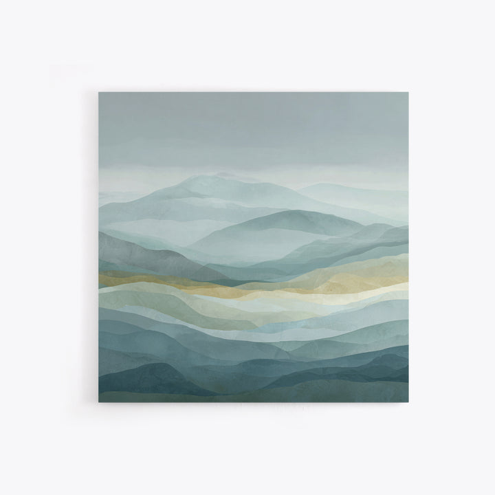 Simple Mountain Layers Framed Canvas Print, Waiting Room Art, Dental Office Decor, Waiting Room Decor, Fine Art, Calm, WRA-1x1-38