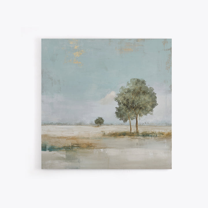Open Field with Distant Tree Framed Canvas Print, Waiting Room Art, Bauhaus Print, Waiting Room Decor, Fine Art, Calm, WRA-1x1-47