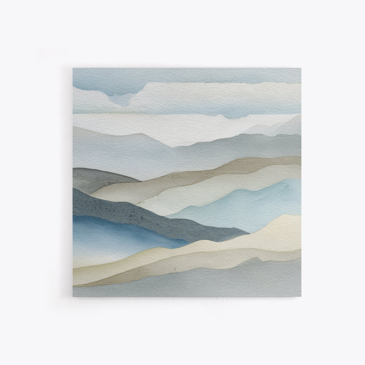 Simple Mountain Layers Framed Canvas Print, Waiting Room Art, Dental Office Decor, Waiting Room Decor, Fine Art, Calm, WRA-1x1-62