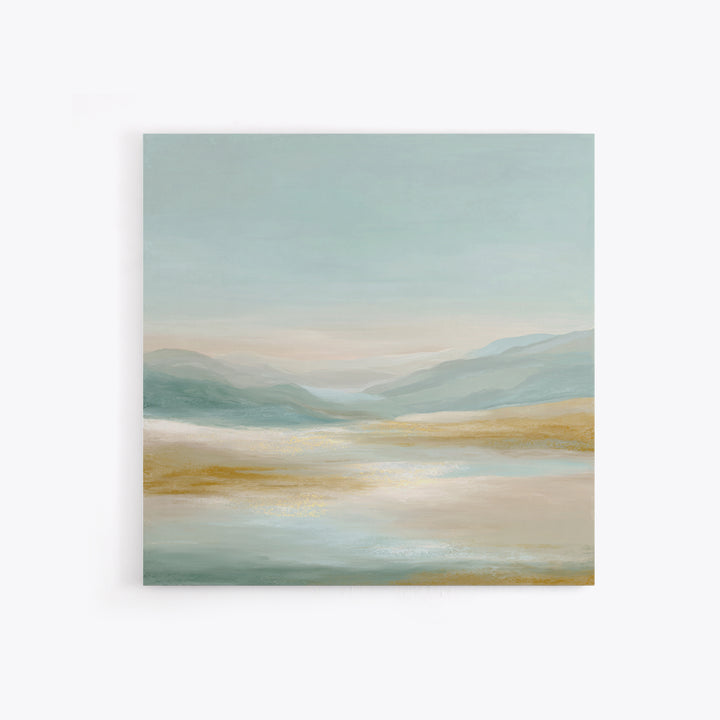 Warm Desert Sunrise Canvas Print, Waiting Room Art, Boho Decor, Waiting Room Decor, Oil Painting, Calm, Printable Wall Art, WRA-1x1-85