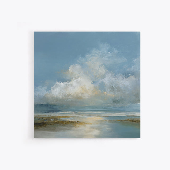 Large Cloudscape with Hopeful Light Framed Canvas Print, Waiting Room Art, Textured Painting, Waiting Room Decor, Calm, WRA-1x1-88
