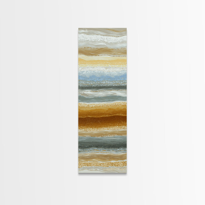 Warm Desert Sunrise Canvas Print, Waiting Room Art, Soundwave Art, Waiting Room Decor, Watercolor Art, Calm, WRA-1x3-1