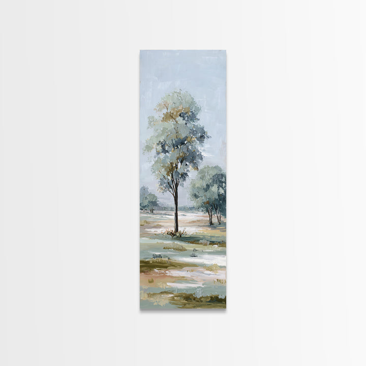 Open Field with Distant Tree Canvas Print, Waiting Room Art, Floral Wall Art, Waiting Room Decor, Calm, Minimalist Art, WRA-1x3-11