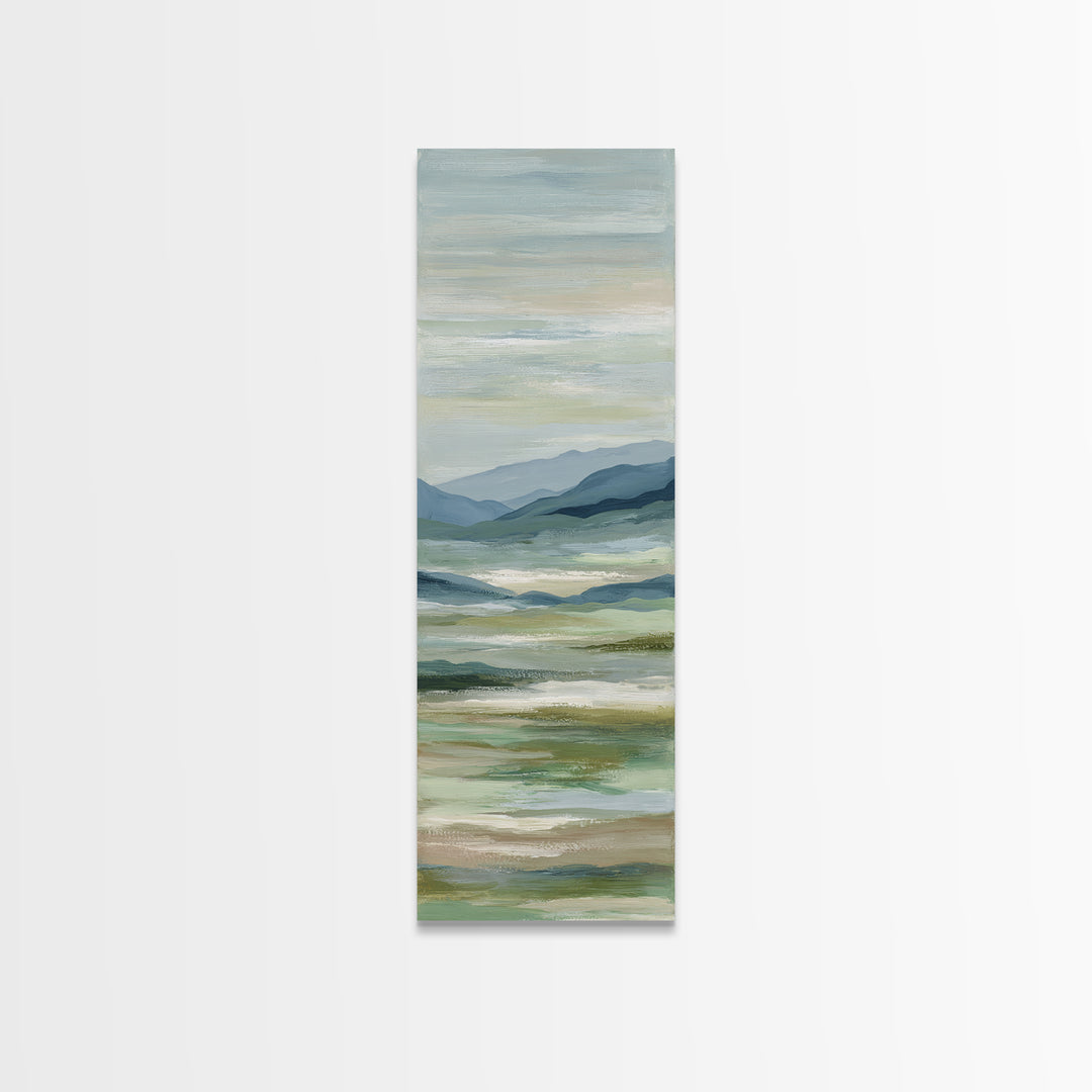 Calming Landscape with Open Sky and Gentle Canvas Print, Waiting Room Art, Statement Artwork, Waiting Room Decor, Oil Painting, WRA-1x3-37