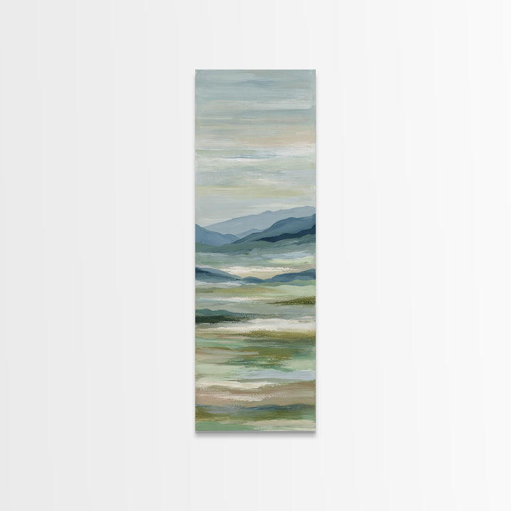 Calming Landscape with Open Sky and Gentle Canvas Print, Waiting Room Art, Statement Artwork, Waiting Room Decor, Oil Painting, WRA-1x3-37