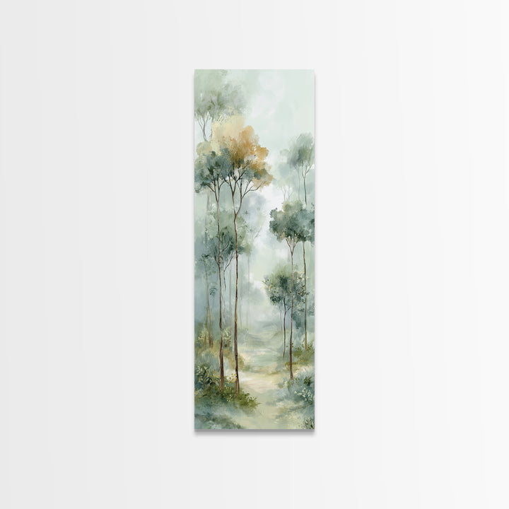 Misty Forest Path Framed Canvas Print, Waiting Room Art, Printable Art, Waiting Room Decor, Fine Art, Calm, Digital Art Print, WRA-1x3-47