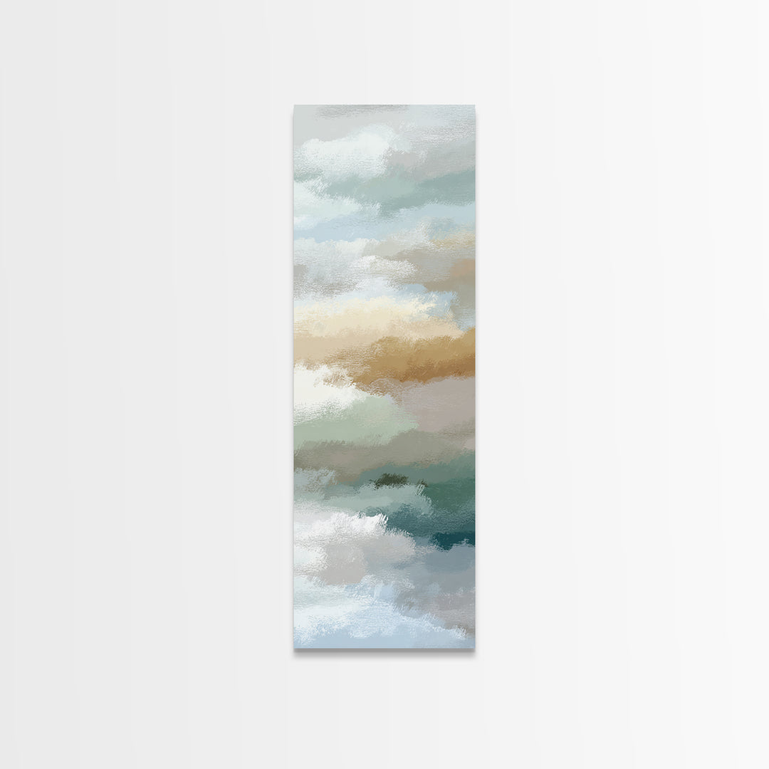 Pastel Rainbow Shapes for Pediatric Spaces Framed Canvas Print, Waiting Room Art, Soundwave Art, Waiting Room Decor, WRA-1x3-54