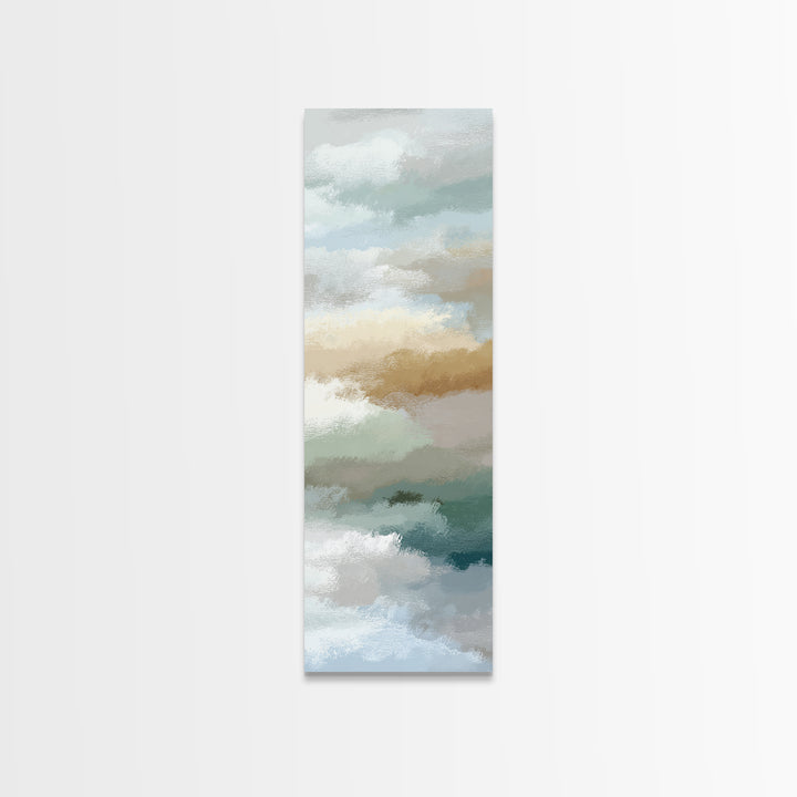 Pastel Rainbow Shapes for Pediatric Spaces Framed Canvas Print, Waiting Room Art, Soundwave Art, Waiting Room Decor, WRA-1x3-54