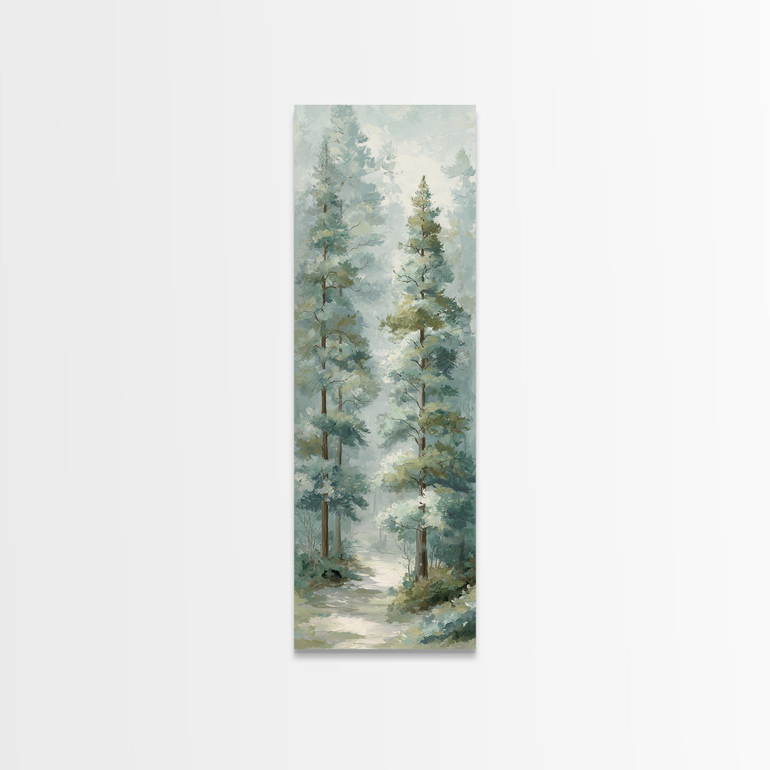 Misty Forest Path Framed Canvas Print, Waiting Room Art, Abstract, Waiting Room Decor, Calm, Modern Decor, Fine Art Print, WRA-1x3-71