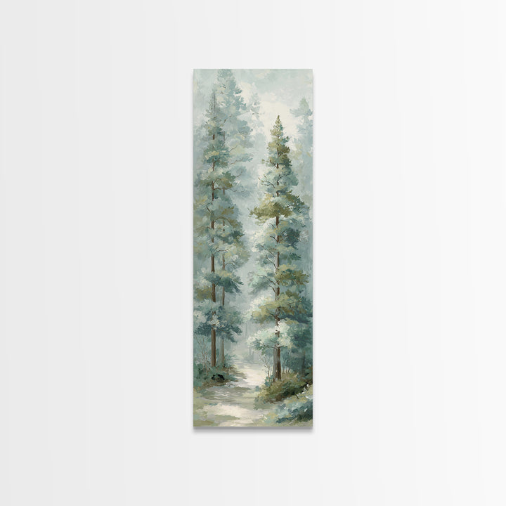 Misty Forest Path Framed Canvas Print, Waiting Room Art, Abstract, Waiting Room Decor, Calm, Modern Decor, Fine Art Print, WRA-1x3-71
