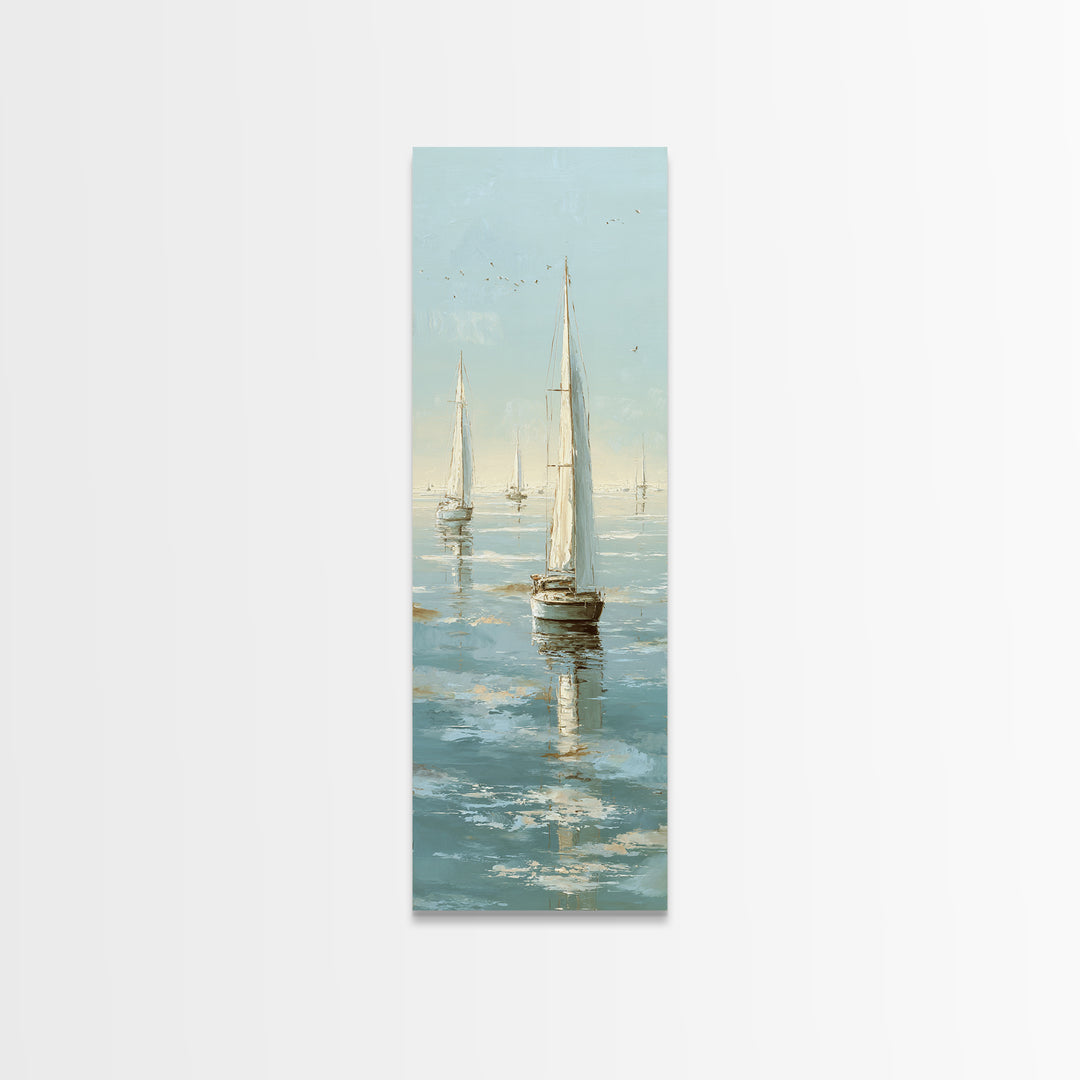 Quiet Sailboat on Calm Water Framed Canvas Print, Waiting Room Art, Office Wall Decor, Waiting Room Decor, Fine Art, Calm, WRA-1x3-79