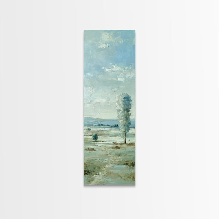 Open Field with Distant Tree Framed Canvas Print, Waiting Room Art, Gallery Wall Art, Waiting Room Decor, Fine Art, Calm, WRA-1x3-83