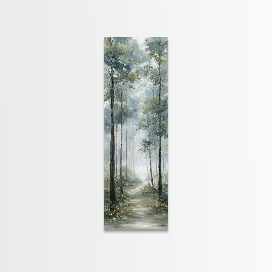Misty Forest Path Canvas Print, Waiting Room Art, Therapy Office Decor, Waiting Room Decor, Oil Painting, Calm, Art Print, WRA-1x3-95