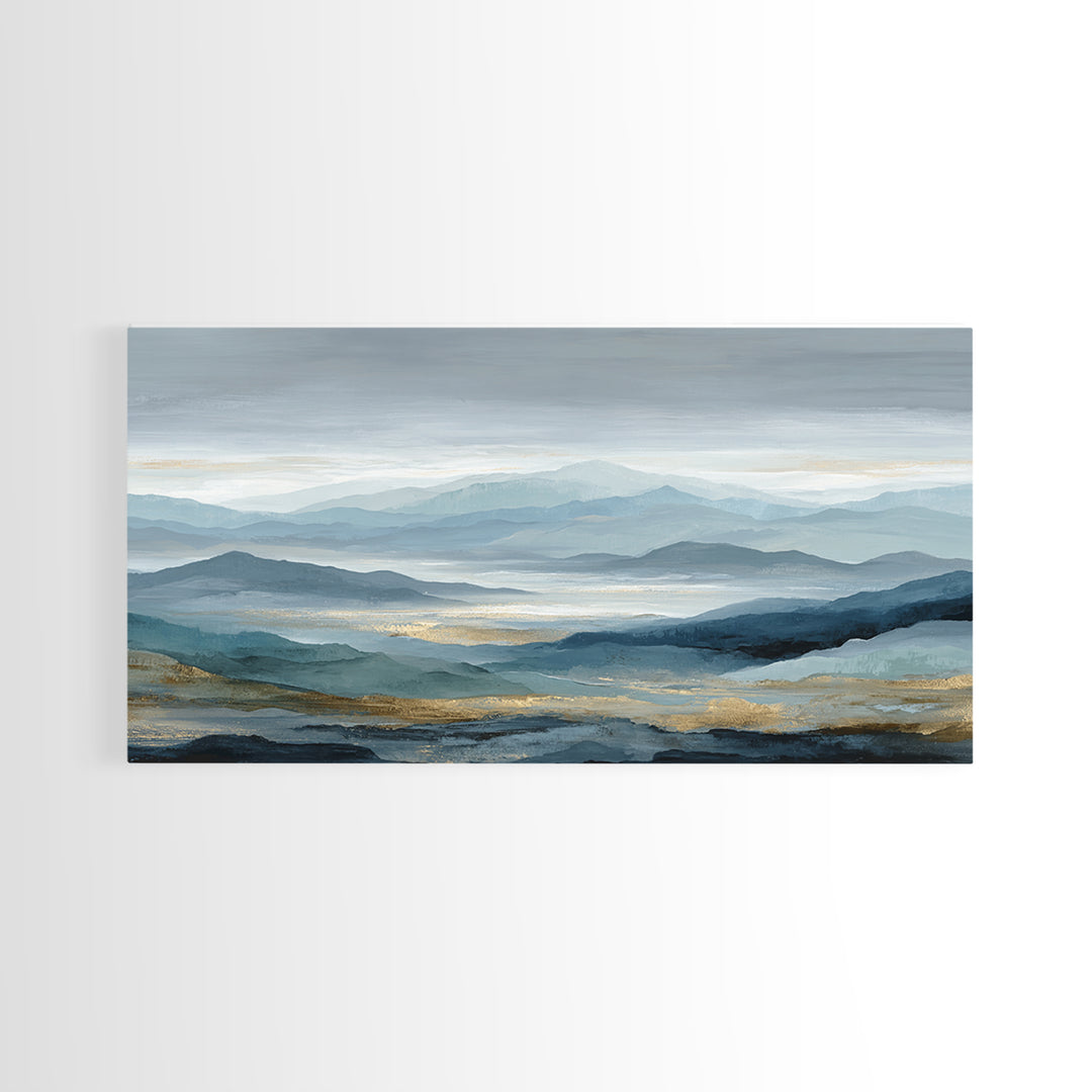 Simple Mountain Layers Framed Canvas Print, Waiting Room Art, Art Print, Waiting Room Decor, Fine Art, Calm, Abstract Art, WRA-2x1-10