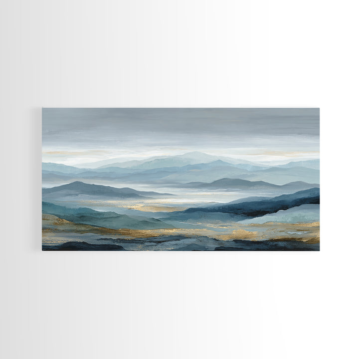Simple Mountain Layers Framed Canvas Print, Waiting Room Art, Art Print, Waiting Room Decor, Fine Art, Calm, Abstract Art, WRA-2x1-10