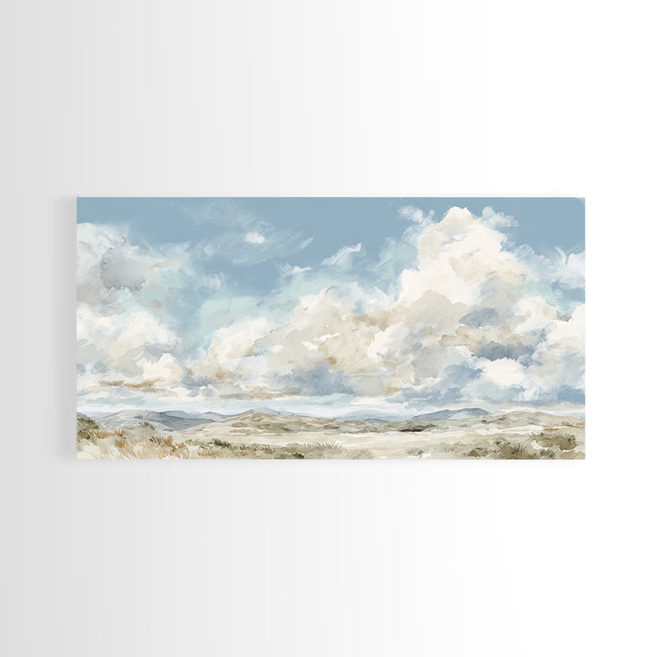 Large Cloudscape with Hopeful Light Framed Canvas Print, Waiting Room Art, Art Print, Waiting Room Decor, Fine Art, Calm, WRA-2x1-12