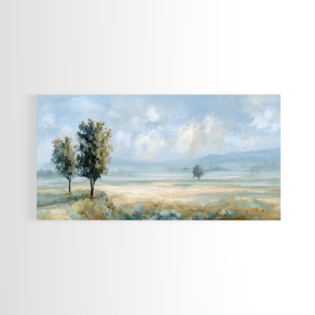Open Field with Distant Tree Framed Canvas Print, Waiting Room Art, Therapy Office Decor, Waiting Room Decor, Fine Art, Calm, WRA-2x1-19