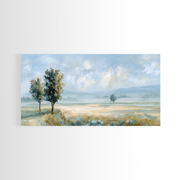 Open Field with Distant Tree Framed Canvas Print, Waiting Room Art, Therapy Office Decor, Waiting Room Decor, Fine Art, Calm, WRA-2x1-19